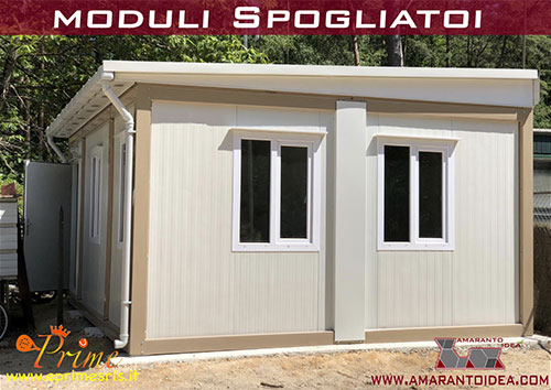 Moduli prefabbricati adibiti a spogliatoi