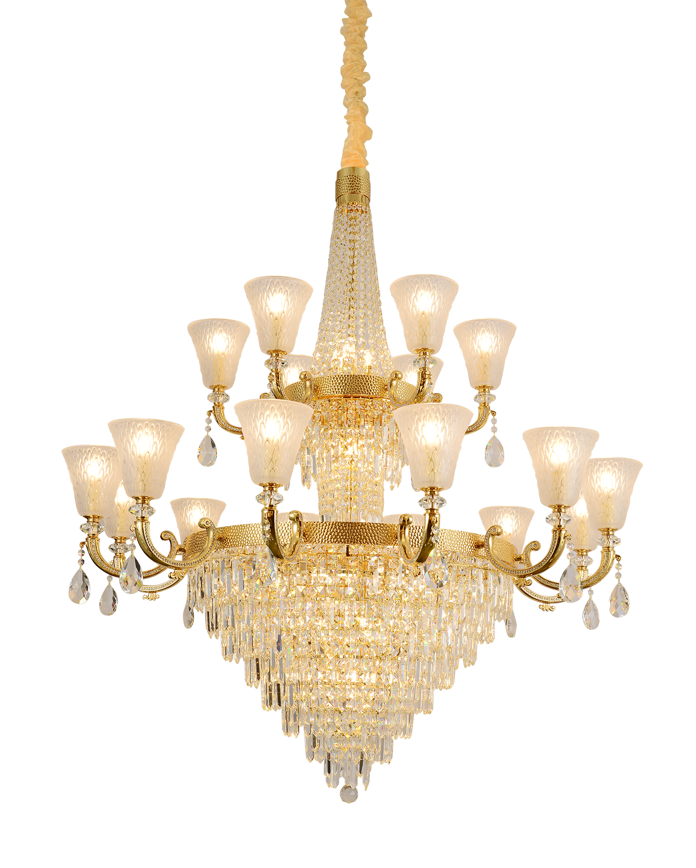 Lampadario classico dorato a più bracci